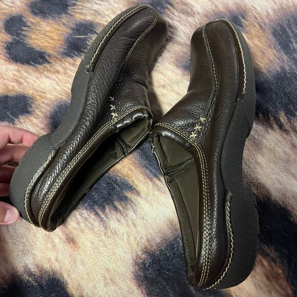 BareTraps Brown Leather Slide On Clogs Women's Size 9 Easy On & Off Slip On - Picture 6 of 9